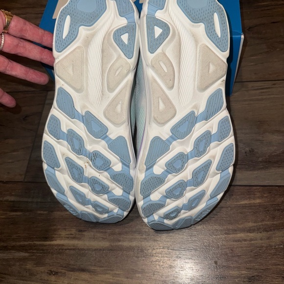 HOKA Clifton 9 Running Sneaker Sunlit Ocean Lilac Comfort Women's Size 12 Wide - Picture 8 of 12